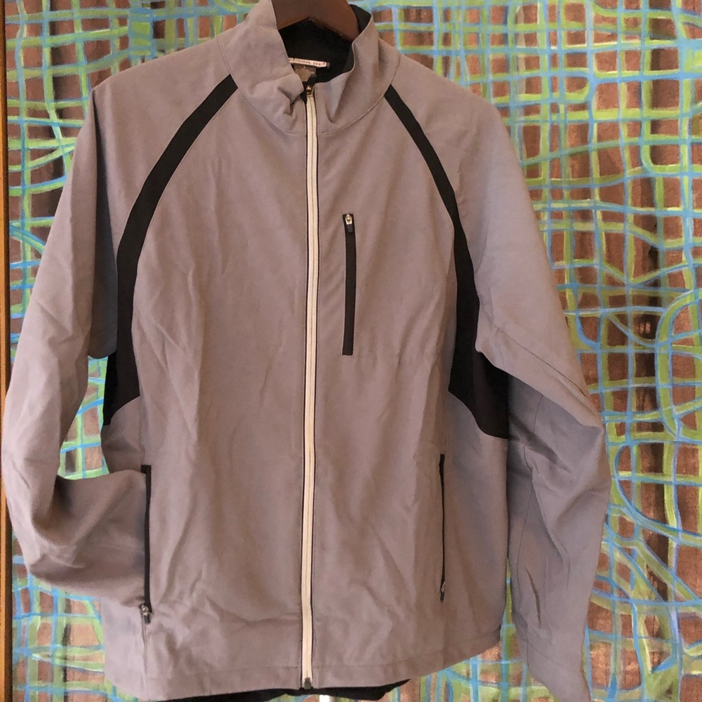 Fitness gear jacket LG-gray/black reflective zip